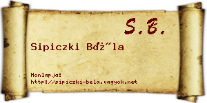 Sipiczki Béla névjegykártya